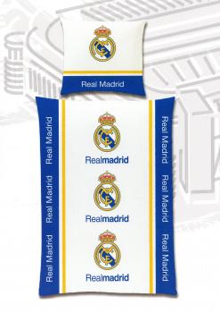 Bettwäsche Real Madrid - 135x 200 cm + 80x 80 cm - 100% Baumwolle Reißverschluss